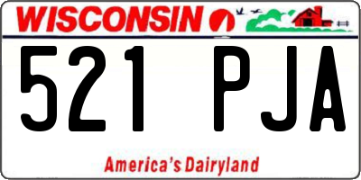 WI license plate 521PJA
