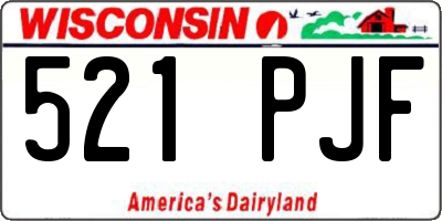 WI license plate 521PJF