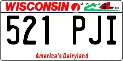 WI license plate 521PJI