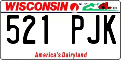 WI license plate 521PJK