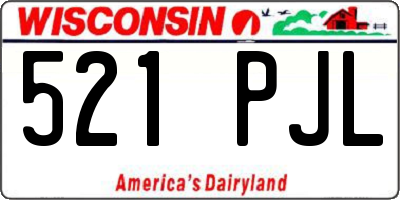 WI license plate 521PJL