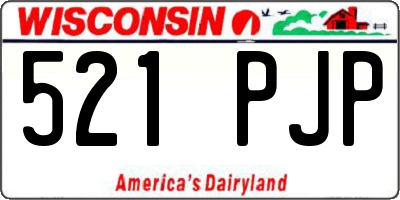 WI license plate 521PJP