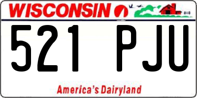 WI license plate 521PJU