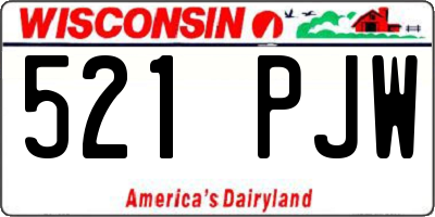 WI license plate 521PJW