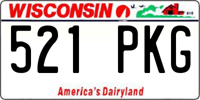 WI license plate 521PKG