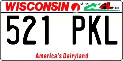 WI license plate 521PKL