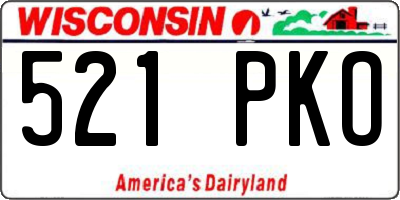 WI license plate 521PKO