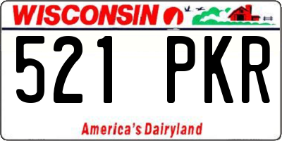 WI license plate 521PKR