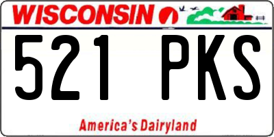 WI license plate 521PKS