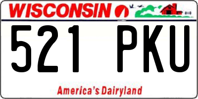 WI license plate 521PKU