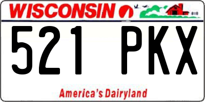 WI license plate 521PKX