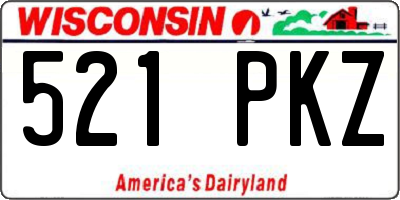 WI license plate 521PKZ