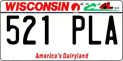 WI license plate 521PLA