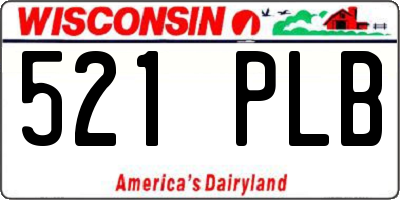 WI license plate 521PLB