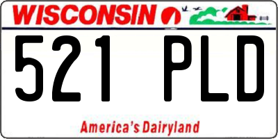 WI license plate 521PLD