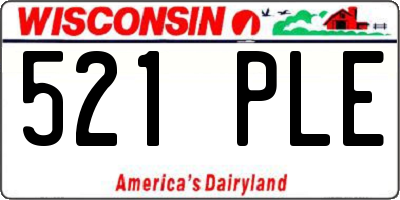 WI license plate 521PLE
