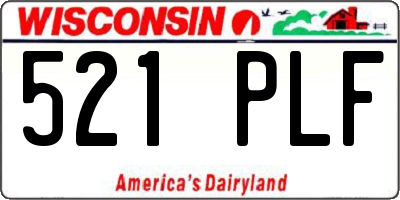 WI license plate 521PLF