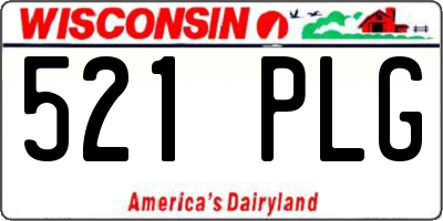 WI license plate 521PLG