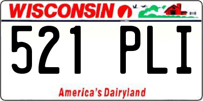 WI license plate 521PLI