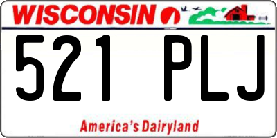 WI license plate 521PLJ