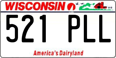 WI license plate 521PLL