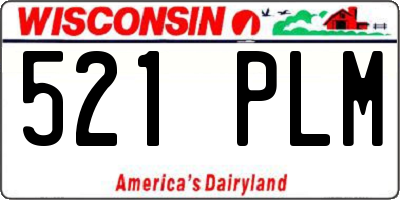 WI license plate 521PLM