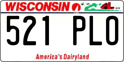 WI license plate 521PLO