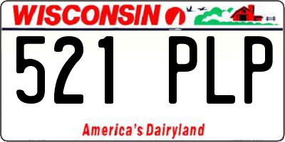 WI license plate 521PLP