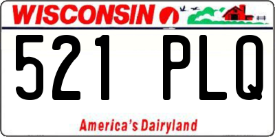 WI license plate 521PLQ