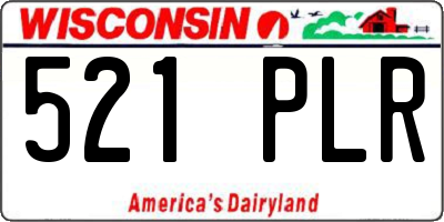 WI license plate 521PLR
