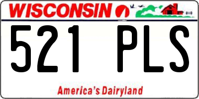 WI license plate 521PLS