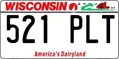 WI license plate 521PLT