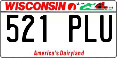 WI license plate 521PLU