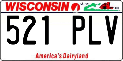 WI license plate 521PLV