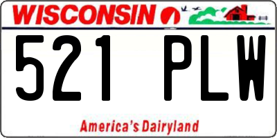 WI license plate 521PLW