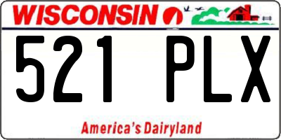 WI license plate 521PLX