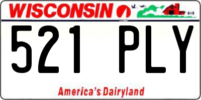 WI license plate 521PLY