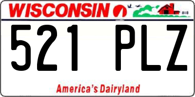 WI license plate 521PLZ