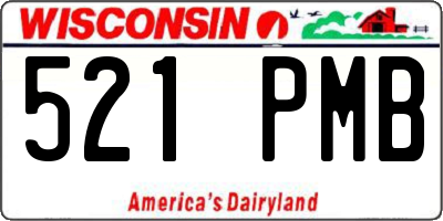 WI license plate 521PMB