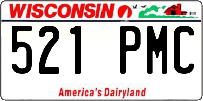 WI license plate 521PMC