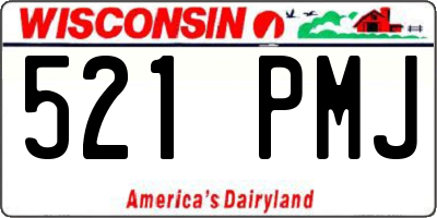WI license plate 521PMJ
