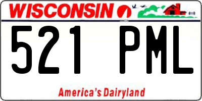 WI license plate 521PML