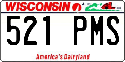 WI license plate 521PMS