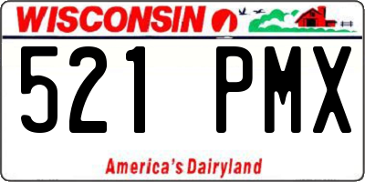 WI license plate 521PMX