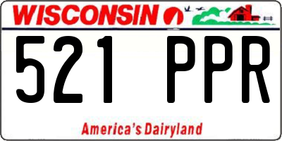 WI license plate 521PPR