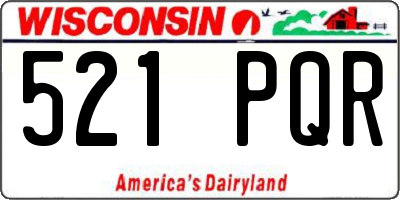 WI license plate 521PQR