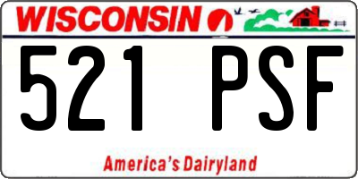 WI license plate 521PSF