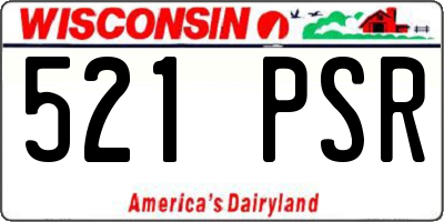 WI license plate 521PSR