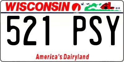 WI license plate 521PSY