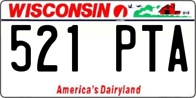 WI license plate 521PTA